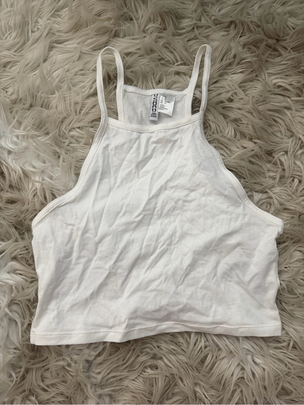 H&M White Halter Crop Top